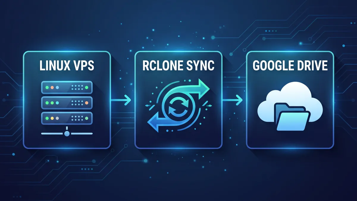 LinuxVPSのrcloneを使ったGoogleDriveへの同期の流れ