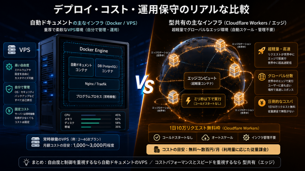 VPSのDockerとCloudflareWorkersのデプロイ比較